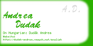 andrea dudak business card